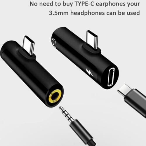 New 2 In 1 USB Type C Converter To 3.5mm Aux Jack Adapter USB C Charging Extension Earphone Adapter For Xiaomi 8 For Huawei