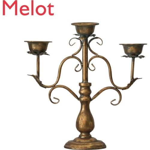 Retro Candlestick Wrought Iron Candlestick Home Wedding Dress Romantic Decoration Props Ornaments Handmade collection lucky