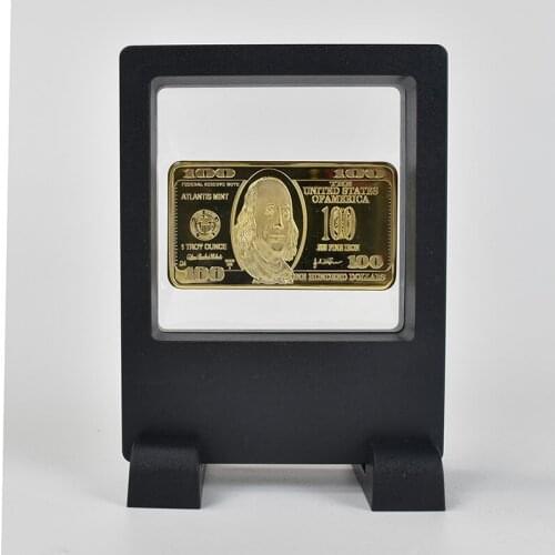 50*28mm USD 100 $ Gold Bar Gold Plated Metal coin with case and gift box For collection