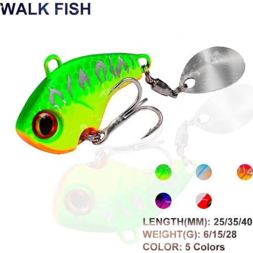 WALK FISH Winter Ice Vibration Fishing Lure VIB Fishing Baits With Sequins Sinking Metal Artificial Baits Bass Pike Fish Tackle
