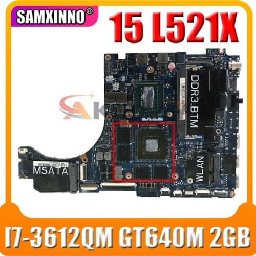 QBL00 LA-7851P CN-096MP0 096MP0 For Dell XPS 15 L521X Laptop Motherboard 15.6 inch I7-3612QM CPU GT640M 2GB GDDR5 100% working