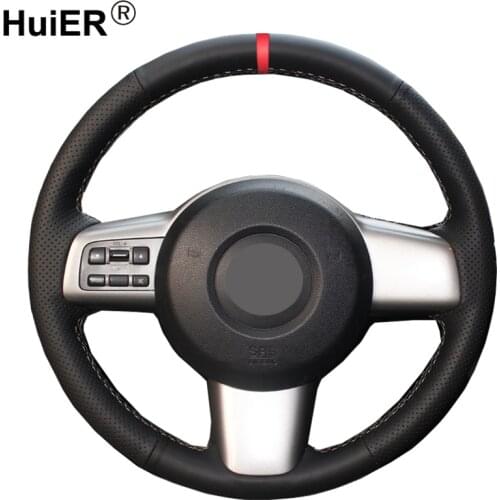 Hand Sewing Car Steering Wheel Cover Wrap For Mazda 2 2008 2009 2010 2011 2012 2013 2014 For Mazda2 Braid on the Steering wheel