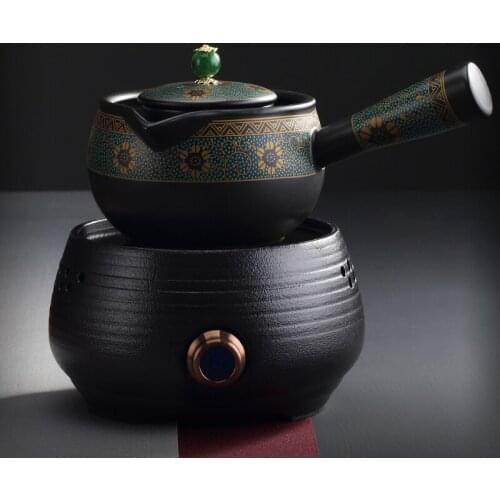 Handmade Collectable Black Teapot Vintage Japanese Pottery Container Kung Fu Tea Set Mini Water Jug Bouilloire Tea Maker Ed50cf