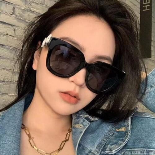 Cat eye acetate black frame women sunglasses fashion style gradient grey lens