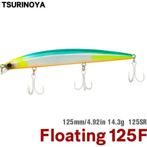 TSURINOYA Fishing Lure DW72 125mm 14.3g Shallow Range Floating Water Minnow Excellent Quality Hard Bait bass Fish Saltwater hook
