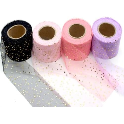 6 Cm Wide 25 Yards Glitter Sequined Tulle Reel Ballet Wedding Dress Decoration Organza Laser DIY Craft Birthday Party Supplies
