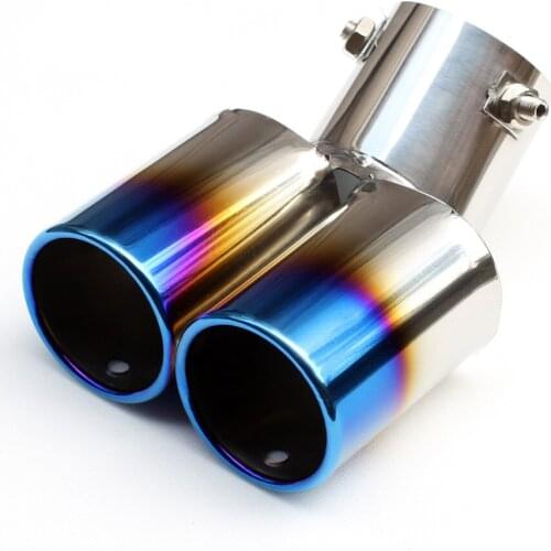 Universal Car Accessories Tailpipe 63mm 2.5" Caliber Inlet Auto Rear Muffler Silencer Exhaust Tail Pipe Tip Cover Trim Steel