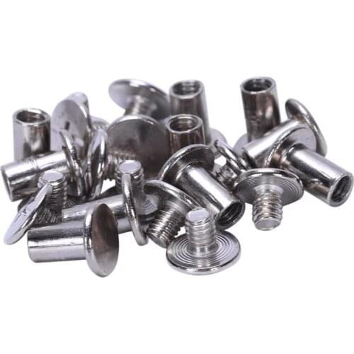 Scrapbook 5mm x 8mm Nickel-plated Binding Post Screw 10pcs