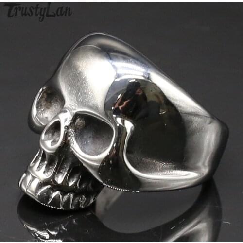 Vintage Unique Skull Rings For Men Punk Style Skull Biker Ring Stainless Steel Skeleton Halloween Jewelry Ringen US Size 7 14 15