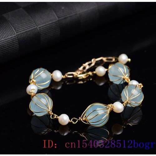 Green Jade Beads Earrings Natural Zircon Chalcedony Bracelet Amulet Gemstone Gifts Crystal Women Fashion Jewelry 925 Silver