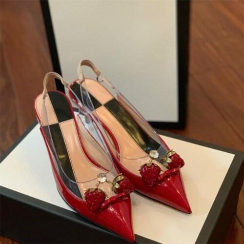 Chic Heels Sandals Women Strawberry Sandalias Mujer 2020 Fashion Sandalia Feminina Summer Shoes Women Cozy Zapatos De Mujer