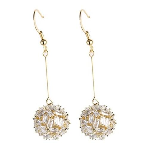 Anti - allergic Round Ball Cubic Zirconia Earrings For Women Fashion Jewelry AAA CZ Korean Earrings Classic For Women Gift