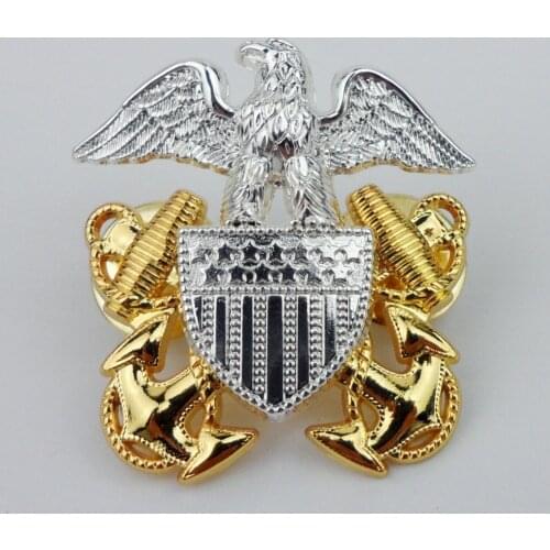 US Navy Officers Badge Pin Back US Navy Cap Badge