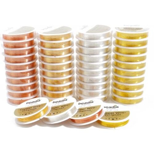 0.3-1mm 1.5-15Meter/Roll Silver KC Gold Copper for Bracelet Necklace DIY Colorfast Beading Wire Jewelry Cord String Craft Making