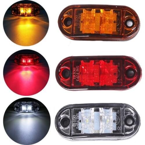 2 LED Truck Side Light Yellow Red White Side Width Lamp Car Truck Trailers Night Safe Driving Turn Signal Warning Light 12V 24V