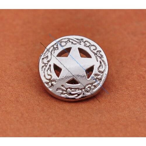 20pcs 15MM BLING SILVER WESTERN FLORAL RANGER TEXAS STAR LEATHERCRAFT STUD RIVET LUGGAGE BAG ACCESSORIES CONCHO RIVETBACK