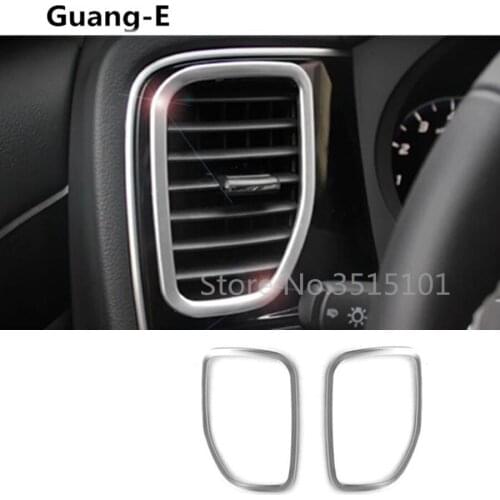 Car ABS silver vent outlet Middle air condition panel Control trim frame lamp 4pcs For Mitsubishi Outlander 2016 2017 2018 2019