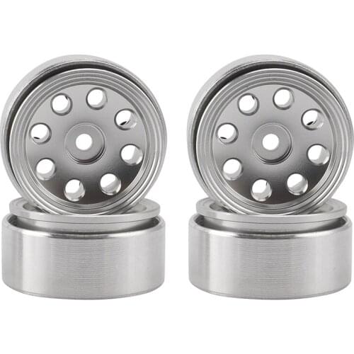 4PCS 1.0 CNC Metal Beadlock Wheel Rims Wheel Hub for 1/24 RC Crawler Car Axial SCX24 90081 AXI00002 Upgrade Parts