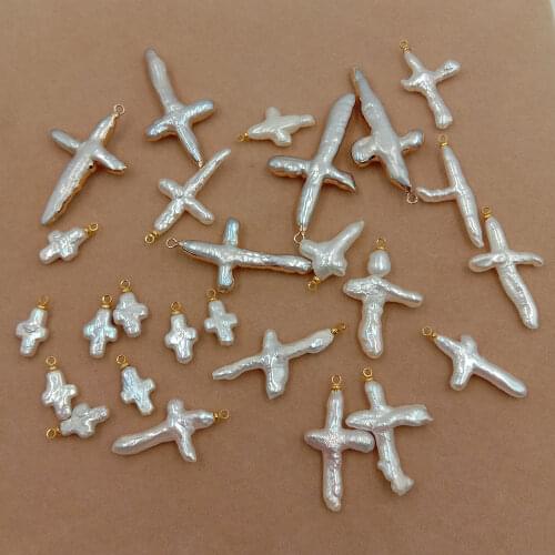 5 pcs/lot pearl beads,coin PEARL,100% nature freshwater pearl with cross baroque shape-about 15-50 mm,with 1 hanger