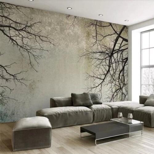 Seamless wallpaper Vintage twig sky TV background wall professional production mural factory wholesale wallpaper mural