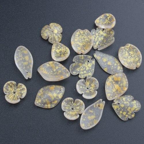 Rainbow Color Petal Flowers Crystal Loose Beads Charms 10pcs/lot For DIY Bulk Items Wholesale Lots Jewelry Making Accessories