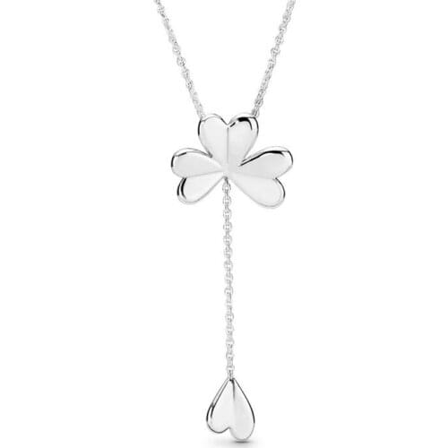 Lucky Four Leaf Clover Pendant Necklaces for Women Chain Choker 925 Sterling Silver Necklaces Jewelry Girls Statement Necklace
