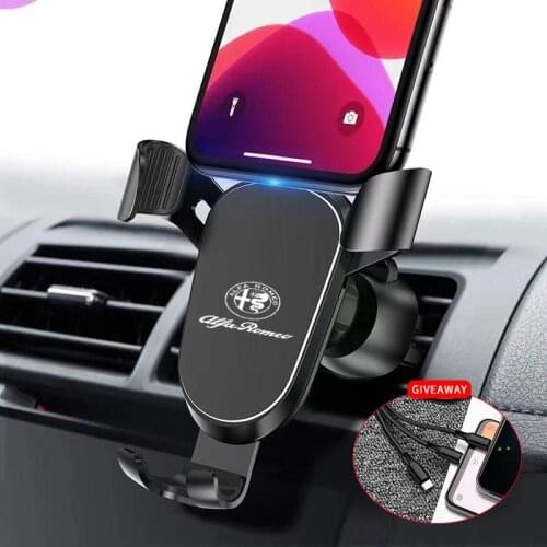 Metal Phone Holder Car Air Outlet-Holder Car Navigation Mobile For Alfa Romeo Giulia Giulietta 147 159 156 MITO Stelvio Sportiva