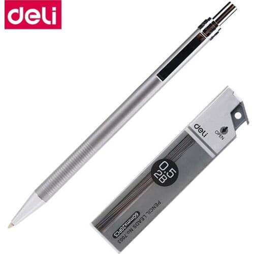 Deli S713 Mechanical Pencil set 2B 0.5mm,inclue 20 leads,School Office Student Stationery Press Automatic Pencil Gift set