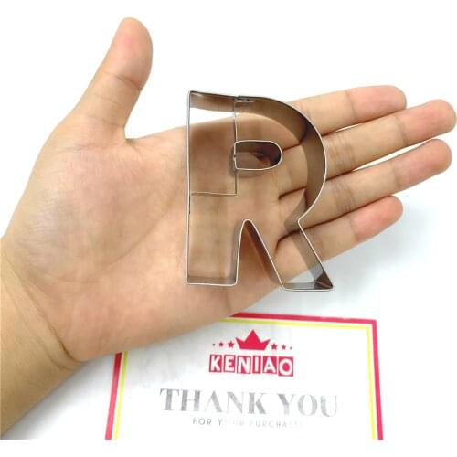KENIAO Letter R of Alphabet Cookie Cutter for Birthday Party - 4.7 x 6.4 cm - Biscuit / Fondant / Pastry Cutter -Stainless Steel