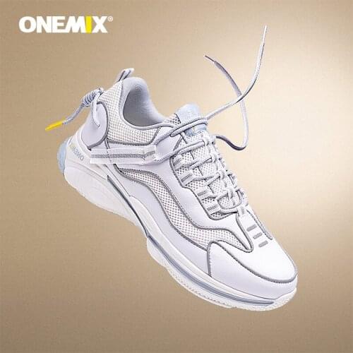 ONEMIX Men Running Shoes Outdoor Walking Reflective DMX Sport Shoes Breathable Damping Light Woman Comfortable Fitness Sneakers