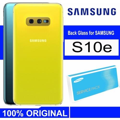 Original Back Glass SAMSUNG Galaxy S10e Back Battery Cover Rear Door Housing Glass Panel with Camera Lens
