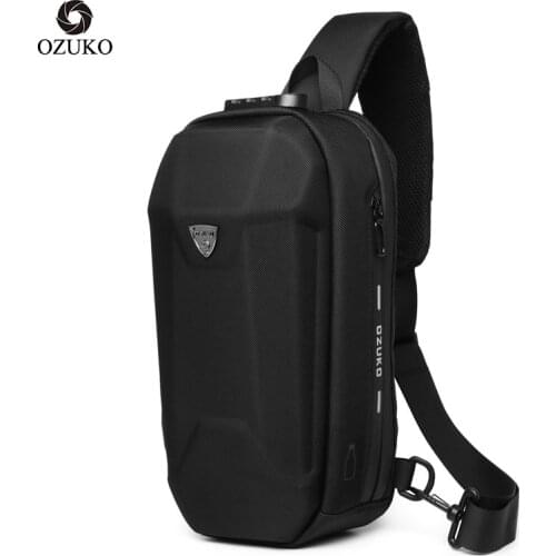 OZUKO Brand Men Crossbody Bag Messenger Waterproof USB Charge Short Trip Multifunction Anti-theft Sling Chest Shoulder Bags Male