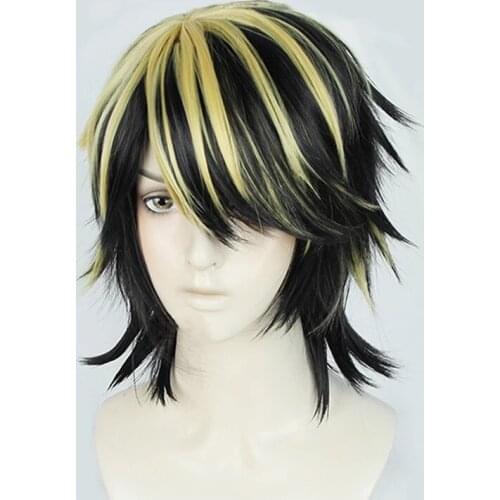 New Anime Tokyo Revengers Hanemiya Kazutora Cosplay Wig Black Golden Tokyo Manji Gang Captain Fiber Hair Wigs + Wig Cap