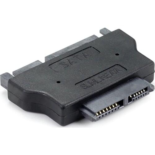 10pcs/lot Slimline SATA Serial ATA 7+15 22pin Male to Slim 7+6 13pin Female Adapter for Desktop Laptop HDD CD-ROM Hard