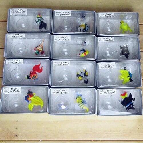 Floating glass fish - Aquarium Mini Fish Figurines - Hand blown glass fish Lamp working Glass Miniature Fish Blown Glass statues