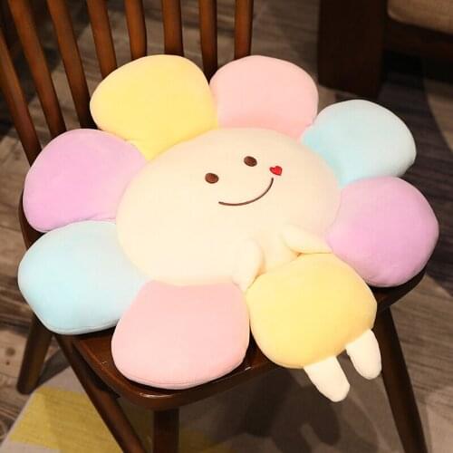 Lifelike Colorful Stuffed Flower Cushion Soft Mat and Pillow Plush Toy Gift for Babies Adults Indoor Decor