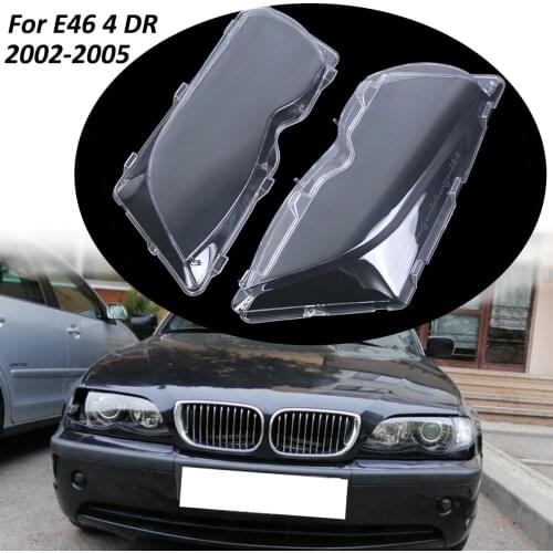 Samger New 2 Pcs Auto Car Headlight Lenses Replacement Left & Right Headlamp Protective Shell Cover For BMW E46 4 DR 2002-2005