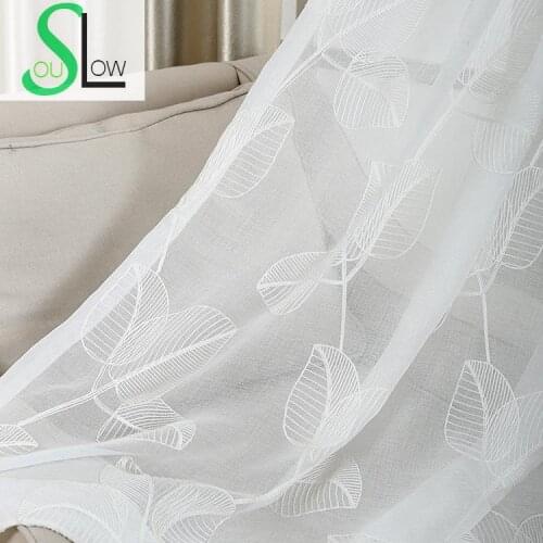 Broad leaved Yarn Selling Woven Exquisite Embroidery Curtain Modern Technology Special French Window Tulle Curtains White