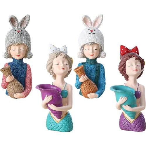 Modern Bouquet Girl Statue Figurine for Lover Gifts Decor Housewarming Gift