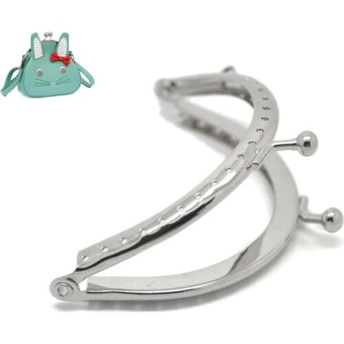 Free Shipping-5PCs Silver Tone Purse Bag Metal Arch Frame Kiss Clasp Lock 9x6.3cm(3 4/8"x2 4/8") J2606