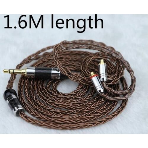 Toneking 1.6 M Long 8 Core Single Crystal Copper Line 3.5mm High-End HiFi Earphone Upgrade Cable Cord for MMCX 2Pin 0.78mm BL03