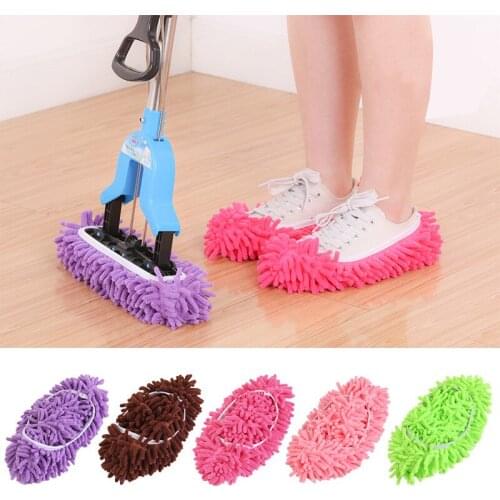 Lazy Shoes Cover Microfiber Duster Cloth Dust Cleaner Slippers House Bathroom Floor Cleaning Mop Cleaner Slipper Random 1PC