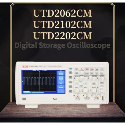 UNI-T Digital Storage Oscilloscope UTD2062CM/UTD2102CM/UTD2202CM 2CN 1GS/s 7 inches TFT LCD WVGA(800*480) 150000wfms/s