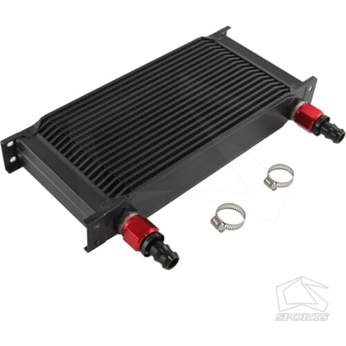 19 Row Alloy 10-AN Oil Cooler for Universal Cars AN10 Cooling System+ Fittings Black