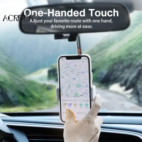 Rearview Mirror Phone Holder Universal 360° Rotating Retractable Car Phone Holder Car Accessories for Phone Organizer
