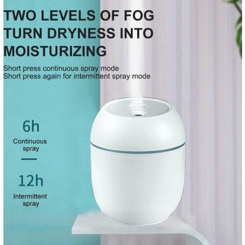 USB Portable Air Humidifier 250ML Essential Oil Diffuser 2 Modes Auto Off with LED Light for Home Car Mist Maker Face Steamer