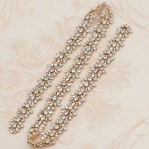 WENXI 5YARDS Wholesale Crystal Rhinestone Applique Trim For Fancy Bridal Gown Sash Crystal Rhinestone Applique Accessory WX817