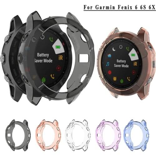 Protection Case For Garmin Fenix 6 6S 6X Smart Watch Protector Frame Soft Clear TPU Case Cover For Fenix 6 Pro 6S Pro 6X Pro