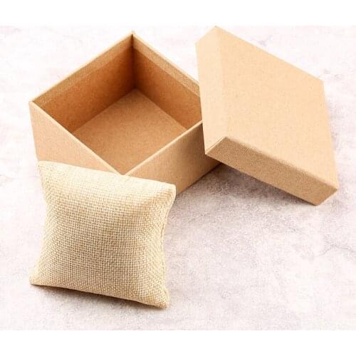 Yellow Display Case Storage High Quality Gift Box Fashion Luxury Foam Pad Pillow Leather Watch Box For Wooden Watch Jewelry
