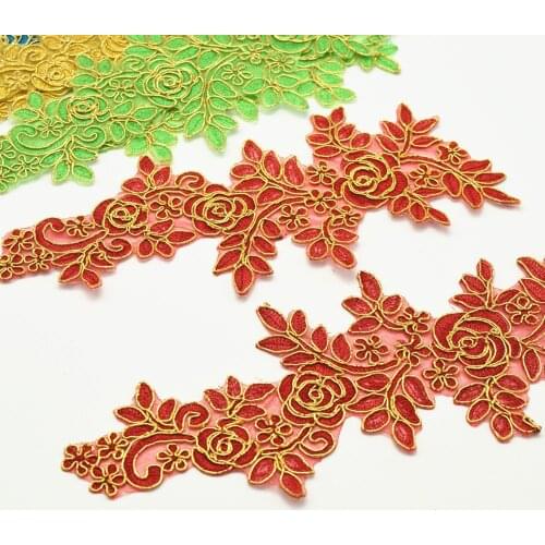 5pairs Motif Floral Venise Venice Wedding Applique Lace Trim Lace Bridal Lace